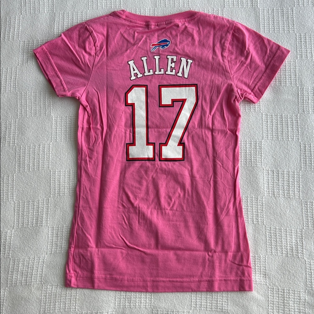 Girls Pink Buffalo Bills Josh Allen #17 t-shirt size XL - Picture 4 of 4